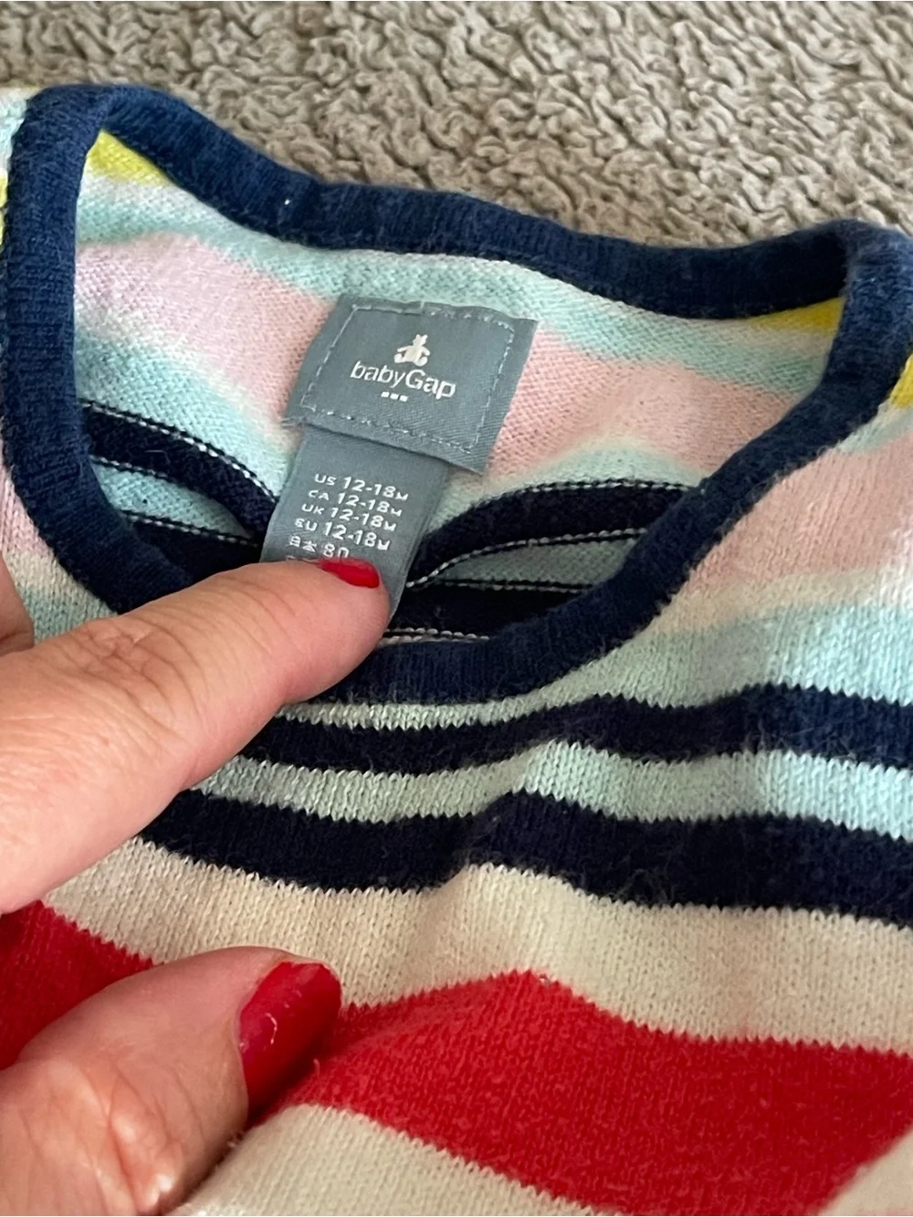 Gap Navy & Multi-Color Striped Sleeveless Dress
